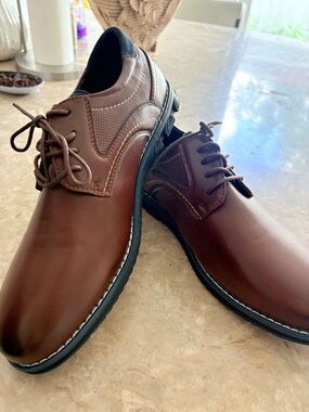Men's Brown Lace-Up Derby Shoes - Classic Casual Dress Leather